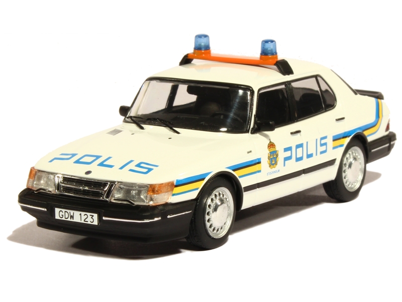 Miniature Saab 900i Police Suédoise - PREMIUM X 1/43 - 1987 - Collection
