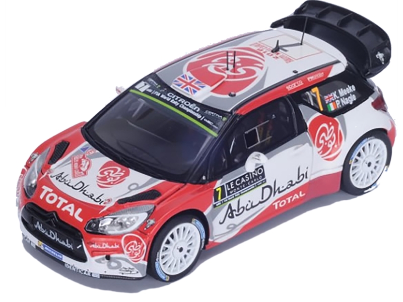 A collectible scale model Citroen DS3 WRC from Altaya