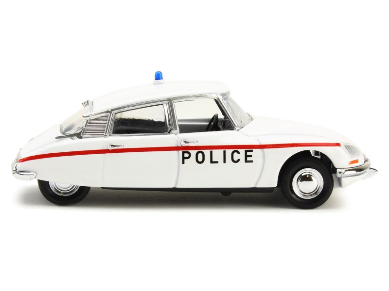 Miniature Minialuxe 1/43 - Citroën DS 21 Police Urbaine 1970 - Noir Et Blanc