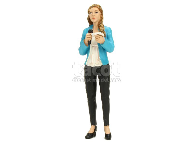 Figurine Miniature Fille Journaliste / Reporter - échelles 1/87 à 1/18 - Résine - Pour Diorama