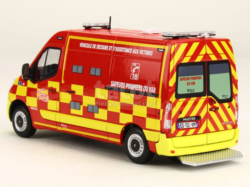 Modèle Réduit 1:43 Edicola - Renault Master Van Pompier SDIS 64 Cynotechnique 2014