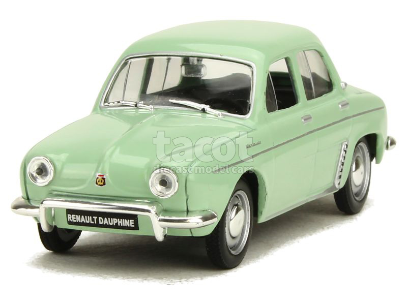 Renault Dauphine Gordini Tour De Corse 1959 – Miniature 1/43 En Métal Avec Socle