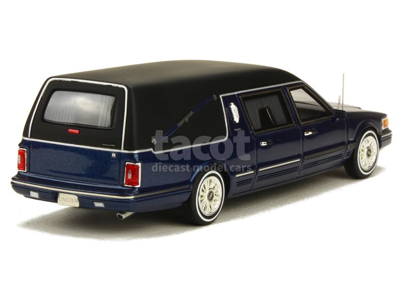 Modèle Réduit Lincoln Town Car Corbillard 2009 Vert 1/43 - Résine Tout Monté ESVAL