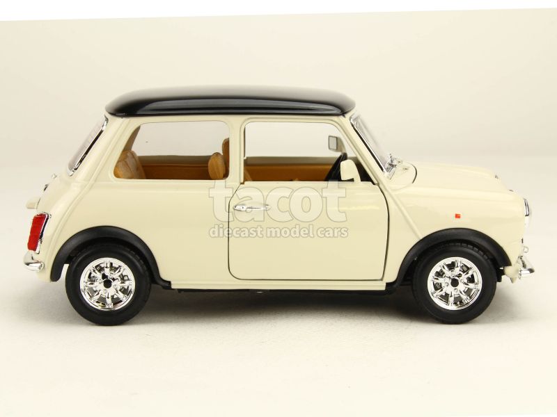 Modelo A Escala 1:18 De Mini Cooper 1969 - Bburago, Beige Y Negro