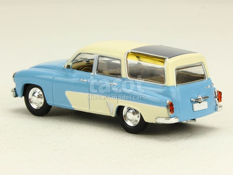 Atlas Wartburg 311/5 Kombi Camping Blau/Beige – Modellauto 1/43 Mit Sockel, Metall & Plastik, Ca. 10 Cm