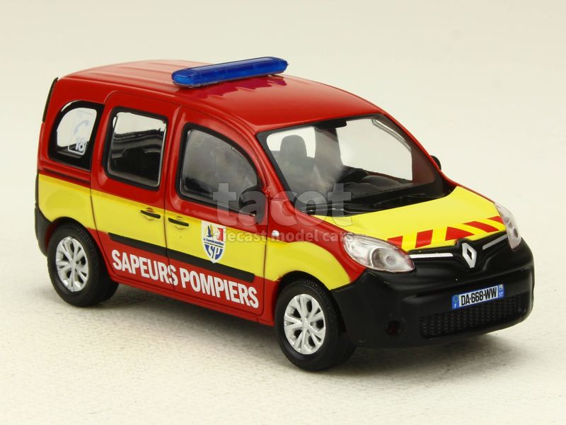 Camionnette De Pompiers Renault Kangoo Vitrée - Modèle Norev à L'échelle Indéterminée - Occasion (manque Gyrophare Et Custode)