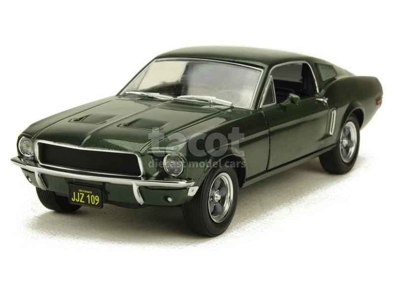 Voiture Miniature FORD Mustang GT 1968 Comme dans le Film Bullitt au 1/24  Métal