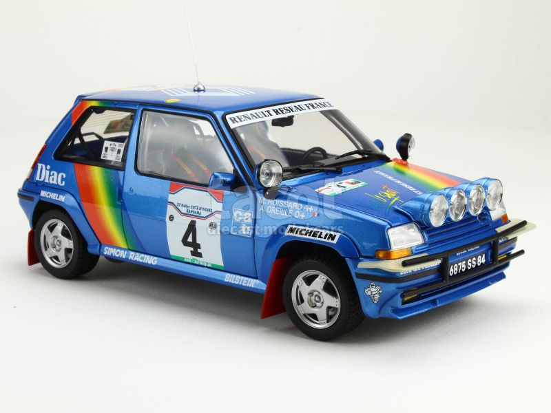 Miniature Norev 1:18 Renault Super 5 GT Turbo - Rallye Côte D'Ivoire #4, Voiture De Collection