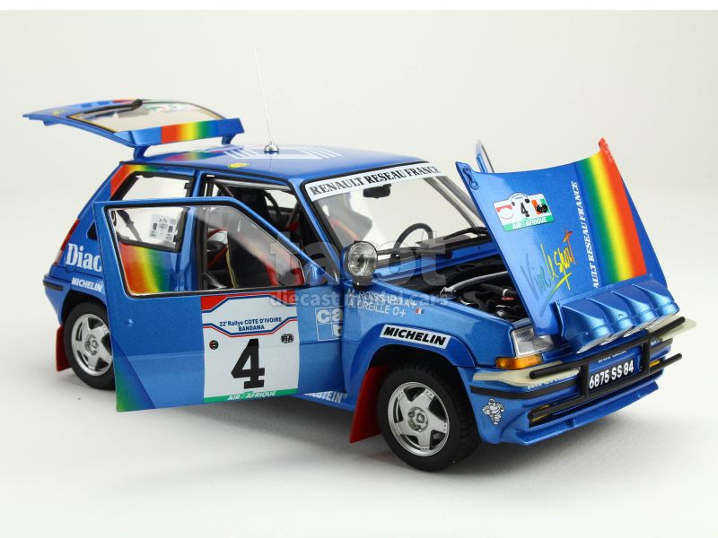 Miniature Norev 1:18 Renault Super 5 GT Turbo - Rallye Côte D'Ivoire #4, Voiture De Collection