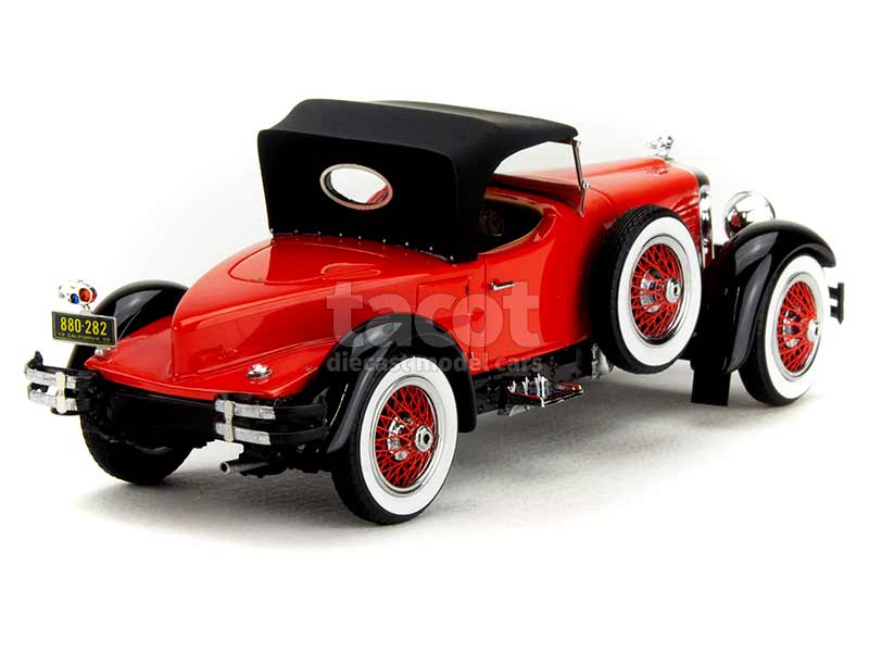 Miniature Esval - Speedster Stutz Black Hawk 1928 - Rouge Et Noir - 1/43 - Prévente