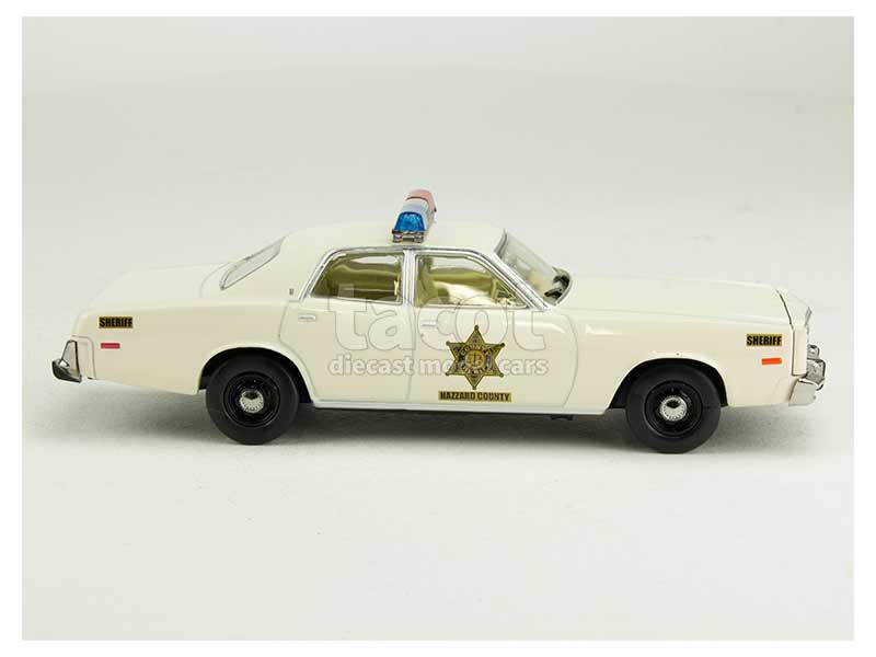 Voiture Miniature Plymouth Fury 1977 - Hazzard County Sheriff, Greenlight échelle 1:18, Neuve En Boîte