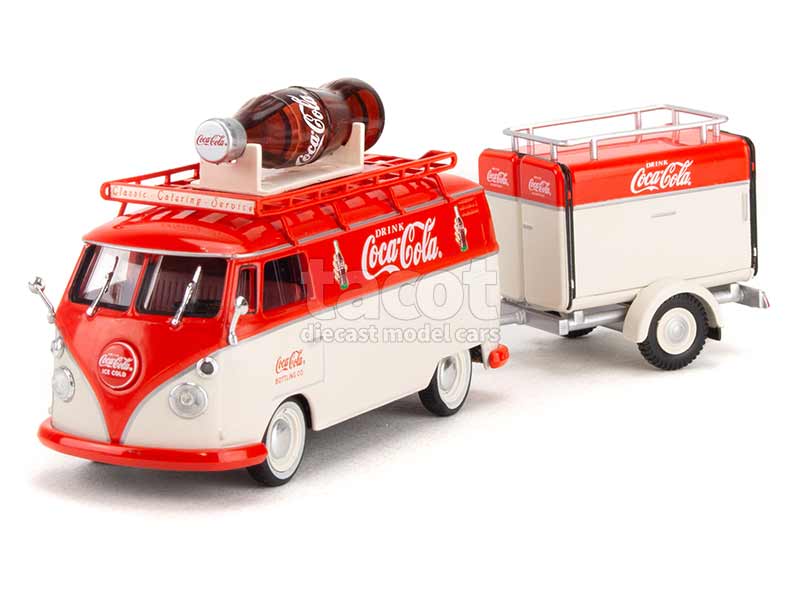 Volkswagen Combi T2 avec Caravane 1:43 IXO Camping Car Miniature Diecast  CCE204