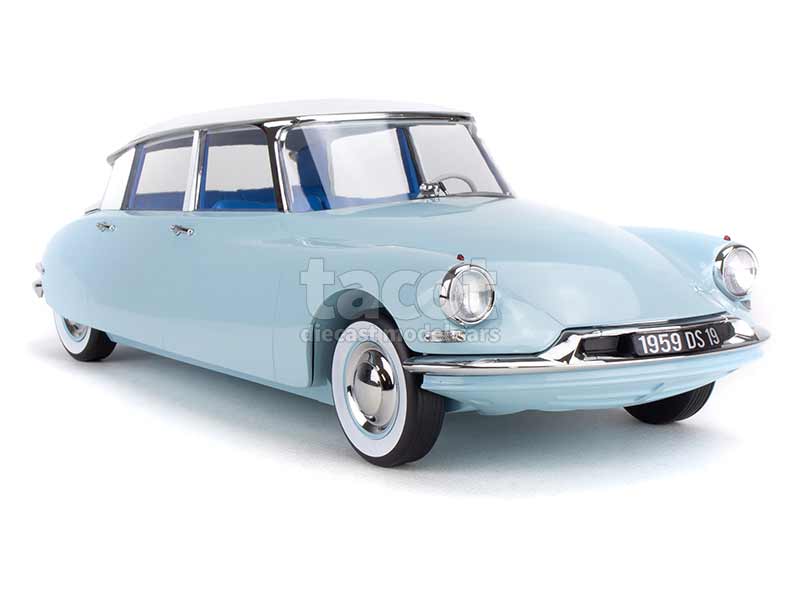 Schaalmodel Citroën Ds 19 1959 Blauw Nuage & Aubergine & Caravane Hénon