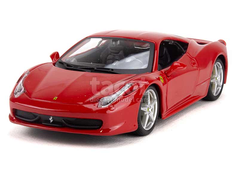 Bburago Ferrari 458 Italia 1/24 – Modèle Miniature 2009, Couleur Aléatoire, Avec Socle De Présentation