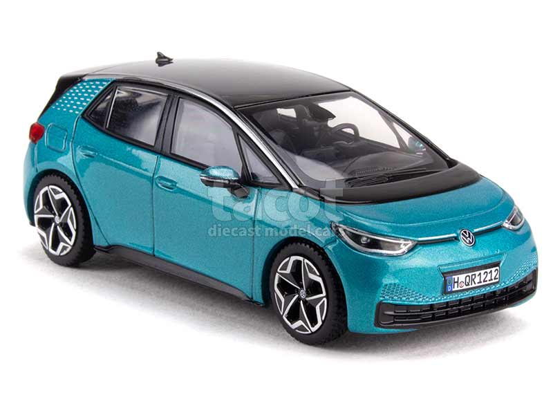 Jouet Modèle Détaillé Norev 1:43 Volkswagen VW ID.3 Année De Construction 2020 Makena Turquoise Métallique Golf 4 Miniature