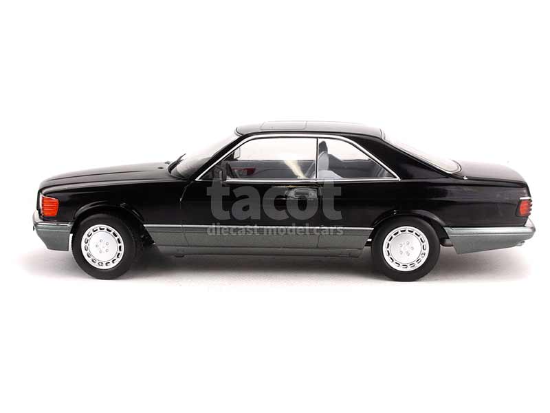Mercedes 560SEC (C126) Noire 1985, Miniature KK-Scale 1/18, Métal, Neuve