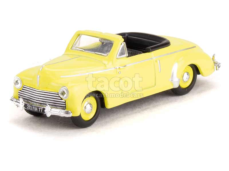 Sulphur Yellow Peugeot 203 cabriolet 1952 HO 1/87 NOREV 472373