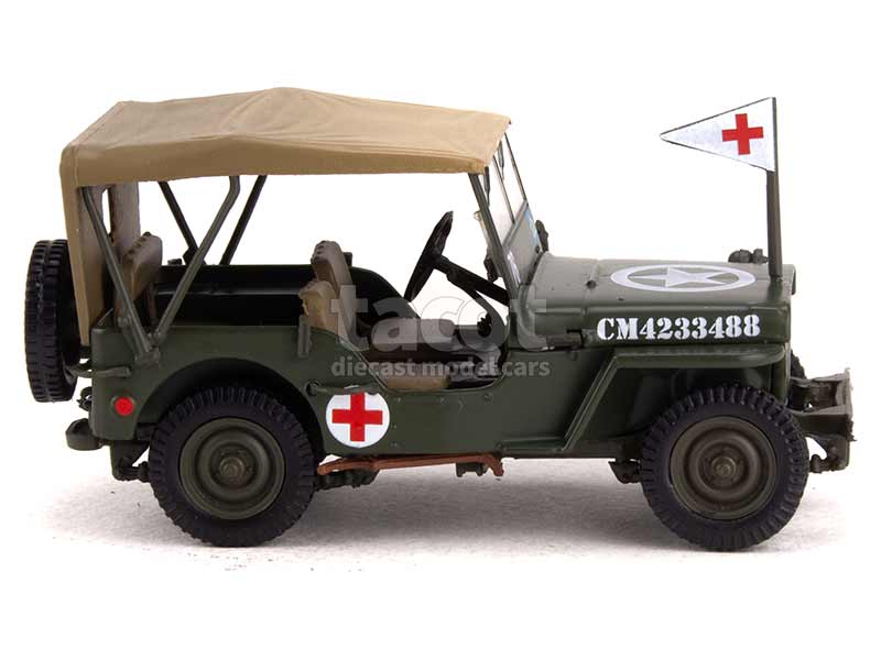 WILLYS JEEP US Armée Militaire 1944 Olive Vert Sale Modèle 1:18
