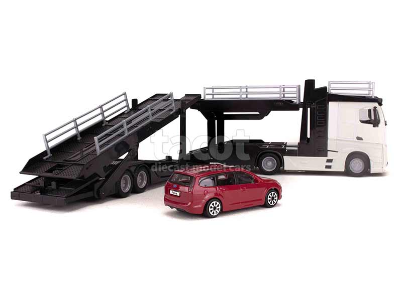 Miniature Welly 1/32 - Mercedes Benz Actros Porte-voitures - Occasion
