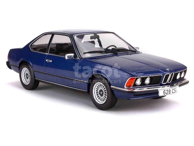 Voiture miniature au 1/18: rare BMW 628 CSI E24 bleue de MCG, neuve en  boîte