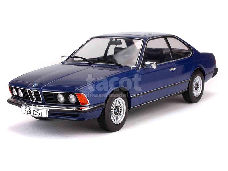 Voiture miniature au 1/18: rare BMW 628 CSI E24 bleue de MCG, neuve en  boîte