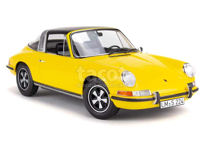 Modellino Auto Norev 1:18 Porsche 911 E Targa 1969 Colore Giallo