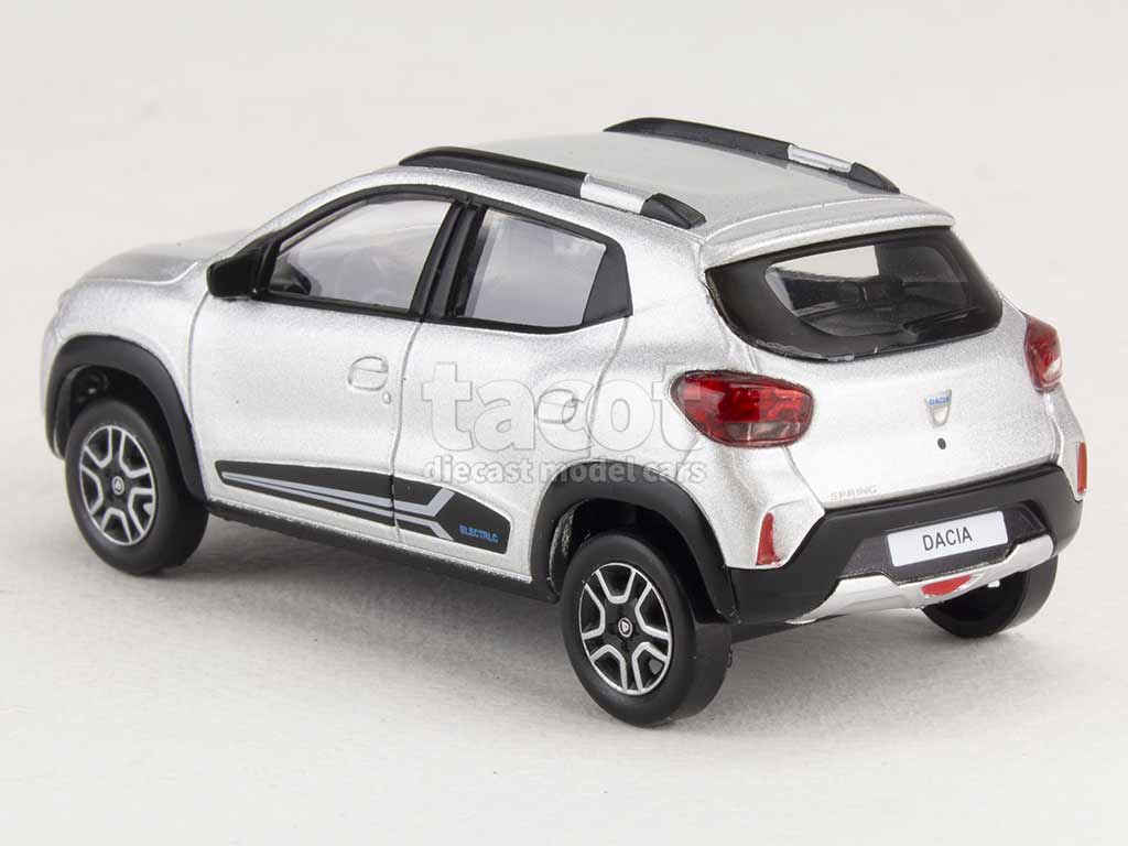Miniature NOREV Dacia Spring Comfort 2022 – échelle 1/43, Couleur Lightning Silver, Collection Métal