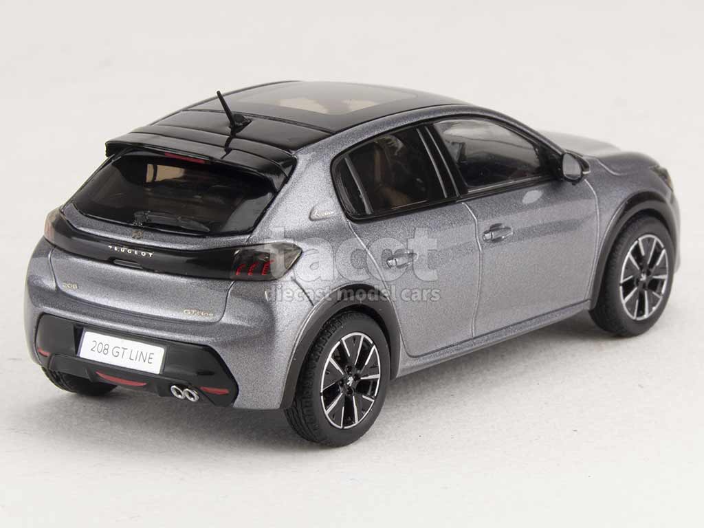 PEUGEOT 208 GT Line 2019 Gris Platinium Voiture de Collection NOREV 1/43