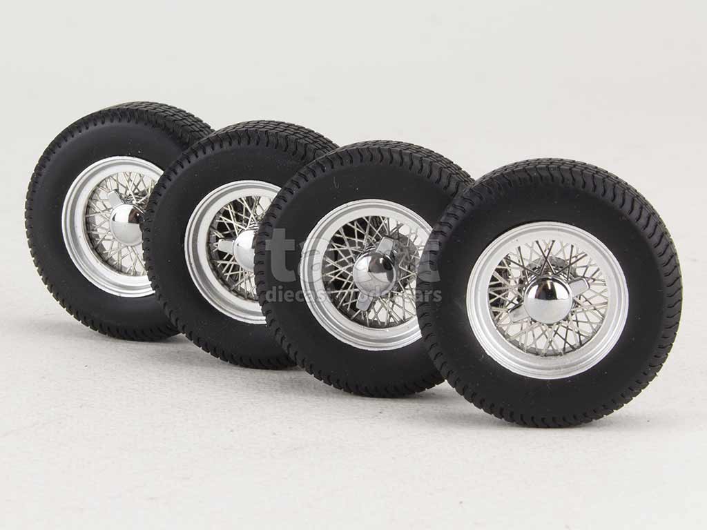 Jeu De 4 Pneus Et Jantes à Rayons Pour Ferrari échelle 1:18 - Argent/noir, KK-Scale KKDCACC027, Neuf