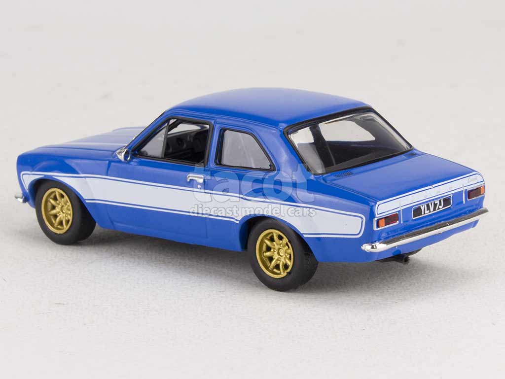 Coche Escala 1/24 Coche A Escala 1/24 Ford Escort RS 2000 MkI - Fast And Furious 6, Color Azul Y Blanco, Modelo De Metal Jada Toys Coche Miniatura Metal