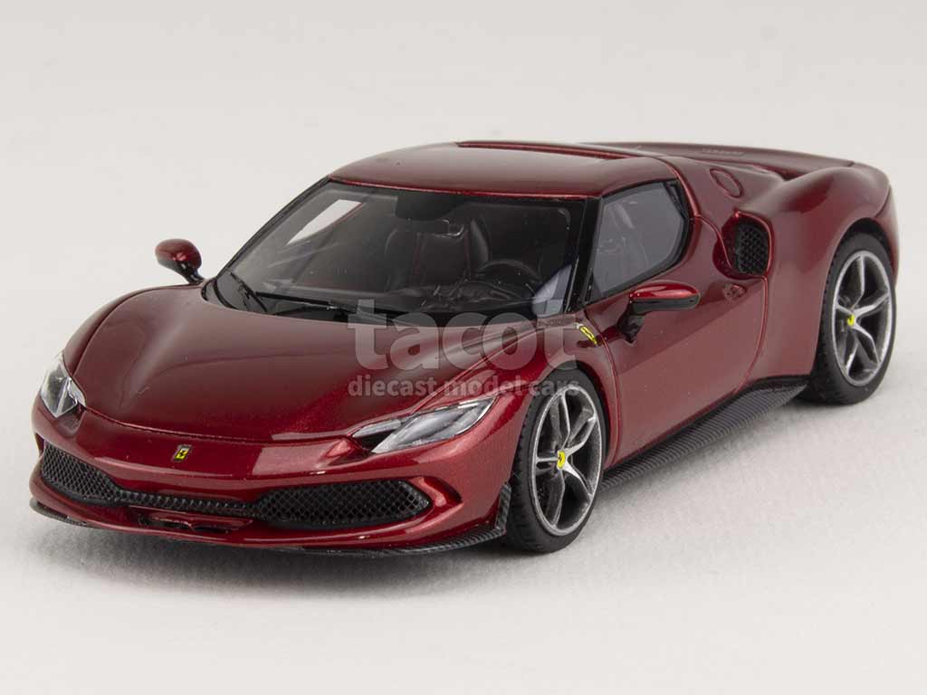 Modèle Réduit Ferrari 296 GTB BBR 1:43 - Jaune Modena 2021 - Avec Boîte Et Support - Neuf