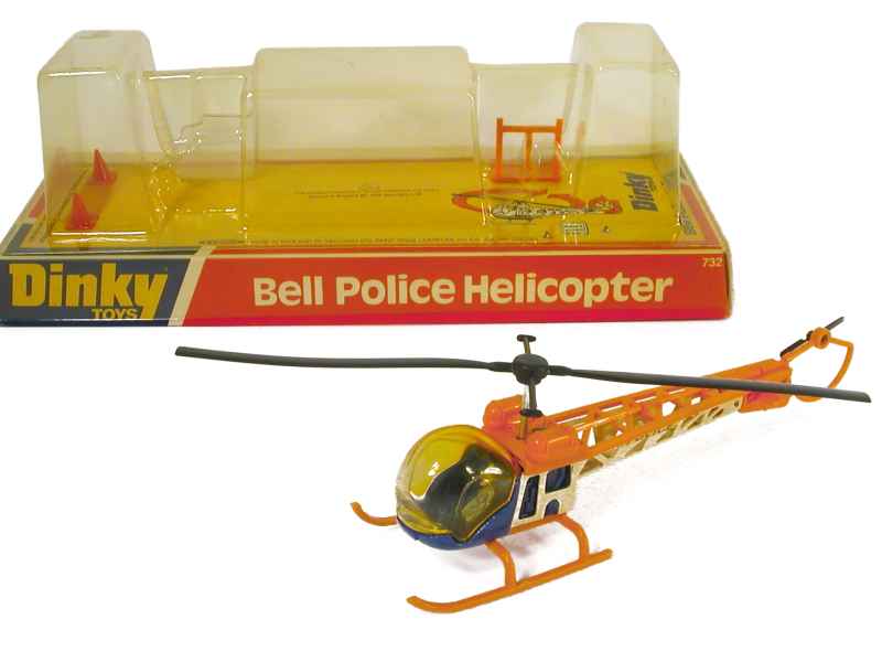 Hélicoptère Bell Police – Dinky Toys GB 732 – 1974/80 – Neuf En Boîte