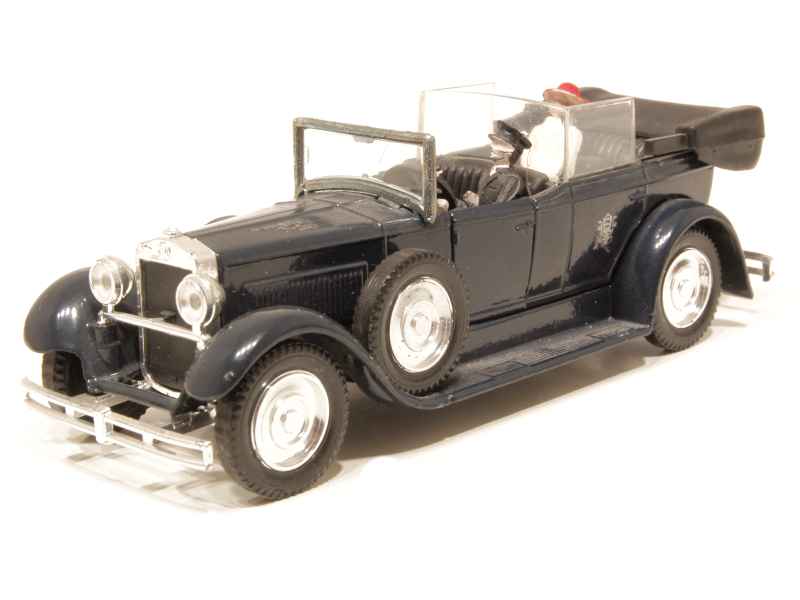 Modèle Réduit Solido 1:43 Fiat 525 N Bleu Et Noir - Occasion Comme Neuf Avec Boîte Plexi, édition âge Or N°4154
