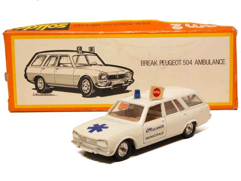 Miniature Verem 1/43 - Peugeot 203 Break Ambulance Militaire (Occasion, Boîte Vitrine)