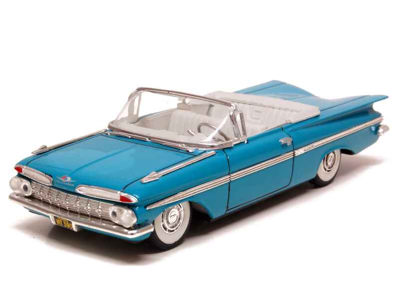 Spark Diecast Minimax Chevy Impala Convertible 1959 Aqua Blue w Display