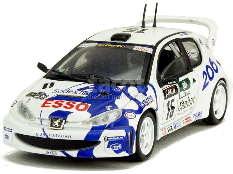 SOLIDO PEUGEOT 206 WRC 1999 & 2000 1/18 EN BOITE E3